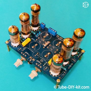 Electronic DIY kit: SRPP stereo low frequency amplifier on affordable tubes
