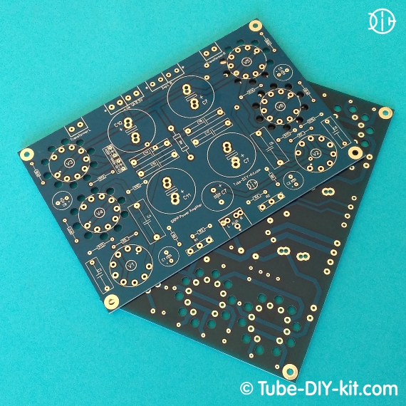 PCB of DIY kit SRPP stereo low frequency amplifier on affordable tubes