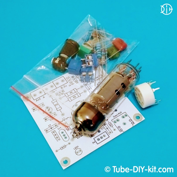 Set of parts of DIY kit AM modulator and low power transmitter on vacuum tube